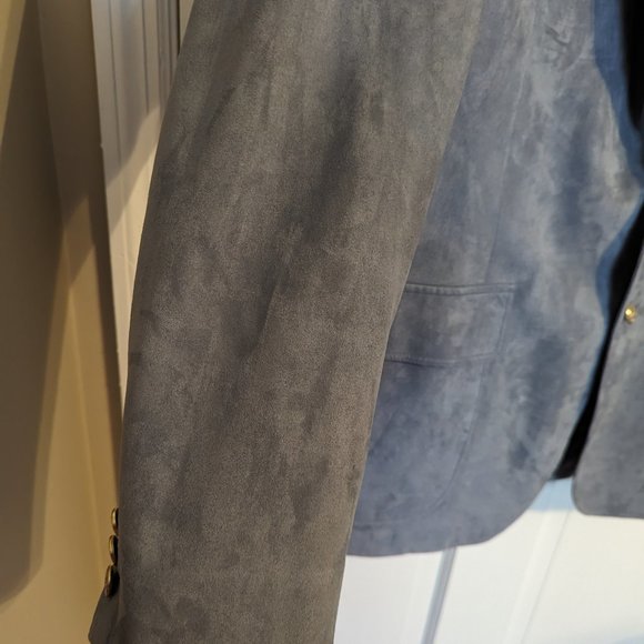 Golden Lancer Men's Suede Powder Blue Blazer sz 42 Imported Materials USA Made - Picture 3 of 14